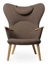 CH78 Mama Bear Chair, Fiord - brown, Oiled oak, With neck pillow