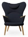 CH78 Mama Bear Chair, Fiord blue (782), Oiled oak, With neck pillow