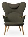 CH78 Mama Bear Chair, Fiord - green, Oiled oak, With neck pillow