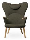 CH78 Mama Bear Chair, Fiord green (961), Soaped oak, With neck pillow