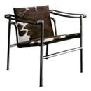 1 Fauteuil dossier basculant, Chrome-plated, Spotted hide black-white-brown