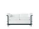 2 Fauteuil Grand Confort, petit modèle, deux/trois places, Two-seater, Matt black lacqured, Leather Scozia, White