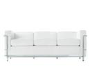 LC2 Sofa, Three-seater, Chrome-plated, Leather Scozia, White