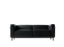 3 Fauteuil Grand Confort, grand modèle, deux/trois places, Two-seater, Matt black lacqured, Leather Scozia, Graphite black