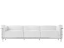 LC3 Sofa, Three-seater, Chrome-plated, Leather Scozia, White