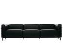 LC3 Sofa, Three-seater, Matt black lacqured, Leather Scozia, Black