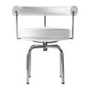 7 Fauteuil tournant, Chrome-plated, Leather Scozia, White