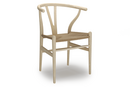 CH24 Wishbone Chair, White oiled ash, Nature mesh