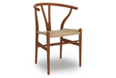 CH24 Wishbone Chair, Lacquered walnut, Nature mesh