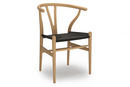 CH24 Wishbone Chair, Oiled beech, Black mesh