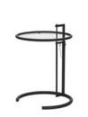 Adjustable Table E 1027 Black Version, Crystal glass clear