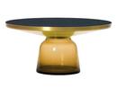 Bell Coffee Table, Brass with clear varnish, Amber orange
