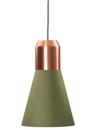 Bell Light, Copper, Green fabric, H 35 x ø 32 cm