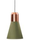 Bell Light, Copper, Green fabric, H 35 x ø 32 cm