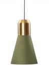 Bell Light, Brass, Green fabric, H 35 x ø 32 cm
