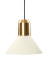 Bell Light, Brass, White fabric, H 22 x ø 45 cm
