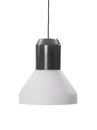 Bell Light, Grey lacquered metal, White opaline glass, H 23 x ø 35 cm