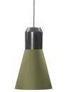 Bell Light, Grey lacquered metal, Green fabric, H 35 x ø 32 cm