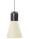 Bell Light, Grey lacquered metal, White fabric, H 35 x ø 32 cm