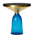 Bell Side Table, Brass with clear varnish, Sapphire blue