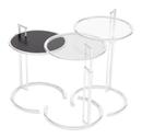 Adjustable Table E 1027 Replacement Glass, Black metal top