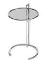 Adjustable Table E 1027, Smoked glass grey