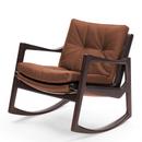 Euvira Rocking Chair Soft, Brown stained oak, Classic leather cognac