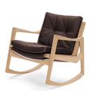 Euvira Rocking Chair Soft, Oak, Classic leather chocolate