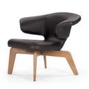 Munich Lounge Chair, Classic Leather chocolate, Walnut