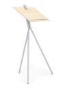 Notos Standing desk, Clear lacquered maple / white aluminium RAL 9005