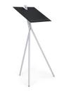 Notos Standing desk, Black stained ash / white aluminium RAL 9005