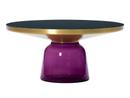 Bell Coffee Table, Brass with clear varnish, Amethyst violet