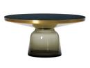 Bell Coffee Table, Brass with clear varnish, Quartz grey