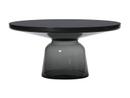 Bell Coffee Table, Black burnished steel, clear varnish, Quartz grey
