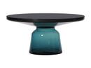 Bell Coffee Table, Black burnished steel, clear varnish, Montana blue