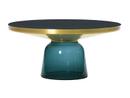 Bell Coffee Table, Brass with clear varnish, Montana blue