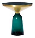 Bell Side Table, Brass with clear varnish, Emerald green