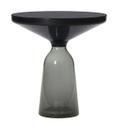 Bell Side Table, Black burnished steel, clear varnish, Quartz grey