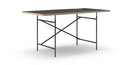 Eiermann Table, Linoleum black (Forbo 4023) with oak edge, 160 x 80 cm, Black, Vertical,  offset (Eiermann 2), 100 x 66 cm