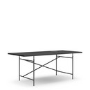 Details Richard Lampert Eiermann Table Eiermann Table, Linoleum black with black edge (Forbo 4023), 200 x 90 cm, Black, Vertical, offset (Eiermann 2), 135 x 78 cm