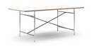 Eiermann Table, White melamine with oak edge, 200 x 90 cm, Chrome, Vertical,  centred (Eiermann 2), 135 x 78 cm