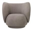 Rico Lounge Chair, Fabric Brushed - Warm grey