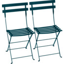 Bistro Folding Chair Set of 2, Acapulco blue