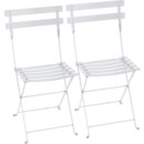 Bistro Folding Chair Set of 2, Cotton white