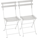 Bistro Folding Chair Set of 2, Steel grey