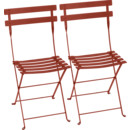 Bistro Folding Chair Set of 2, Red ochre