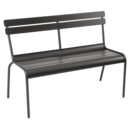 Luxembourg Bench with Backrest, Liquorice
