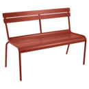 Luxembourg Bench with Backrest, Red ochre