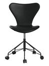 Series 7 Swivel Chair 3117 / 3217 Full Upholstery, Without armrests, Leather Grace black, Black