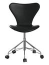 Series 7 Swivel Chair 3117 / 3217 Full Upholstery, Without armrests, Leather Grace black, Chrome